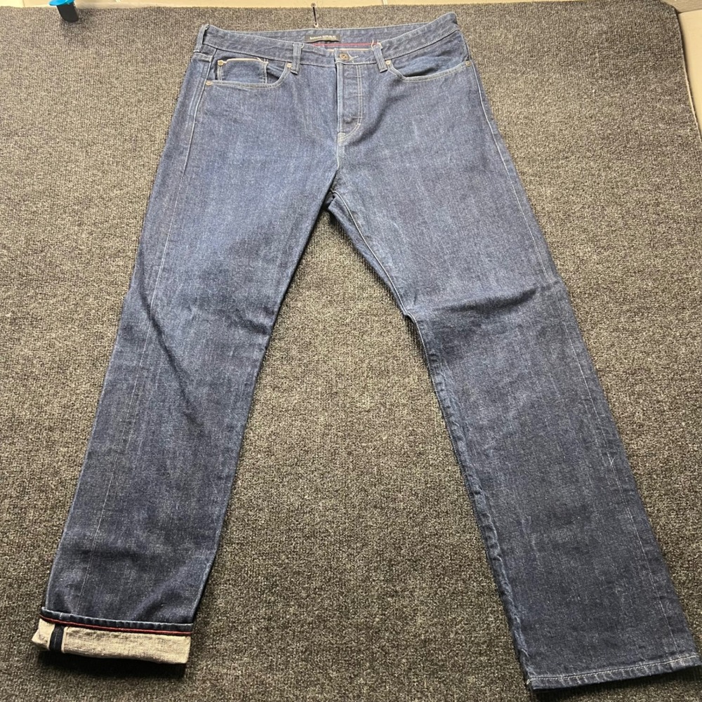 Banana Republic Premium Denim Selvedge Jeans Mens 36x32 Dark Wash Straight Leg